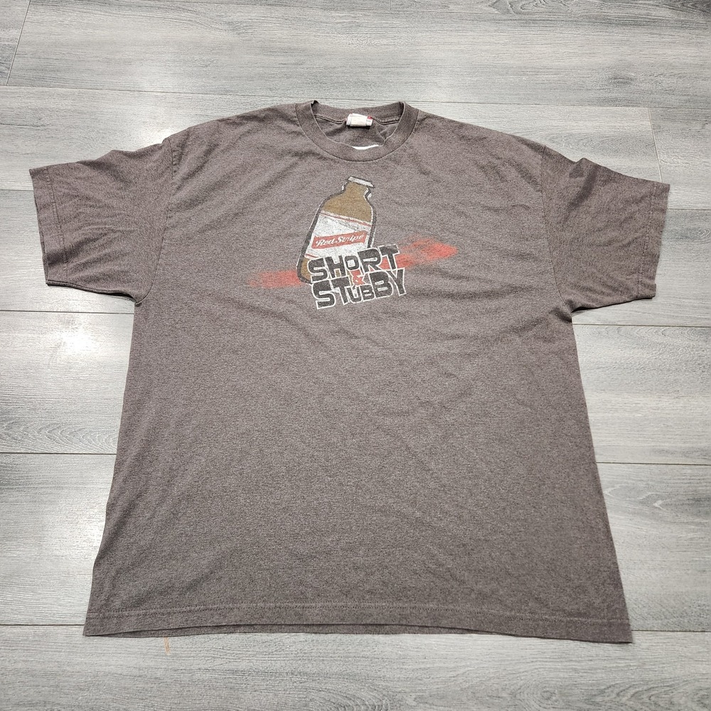 Vintage red stripe beer Men's Shirt Short And Stubby Size 2xl